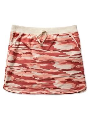 Talbots Pull On Knit Skirt Pink Camo French Terry Drawstring 3X